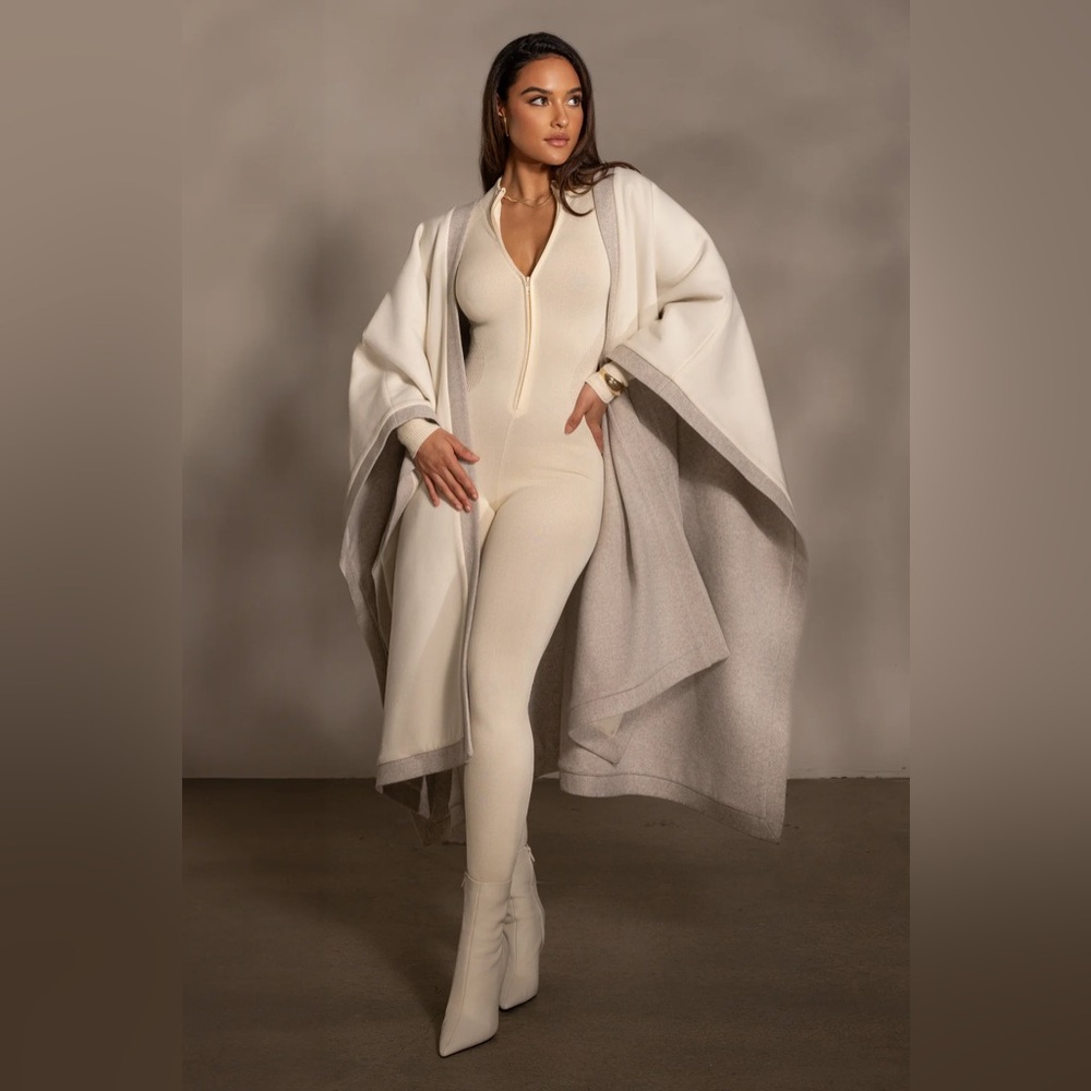 JLUXLABEL IVORY PARK CITY REVERSIBLE SHAWL